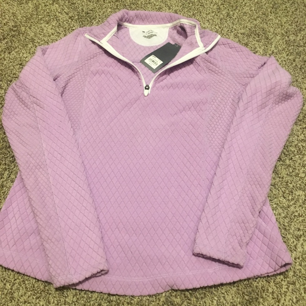 Purple textured pullover sweatshirt